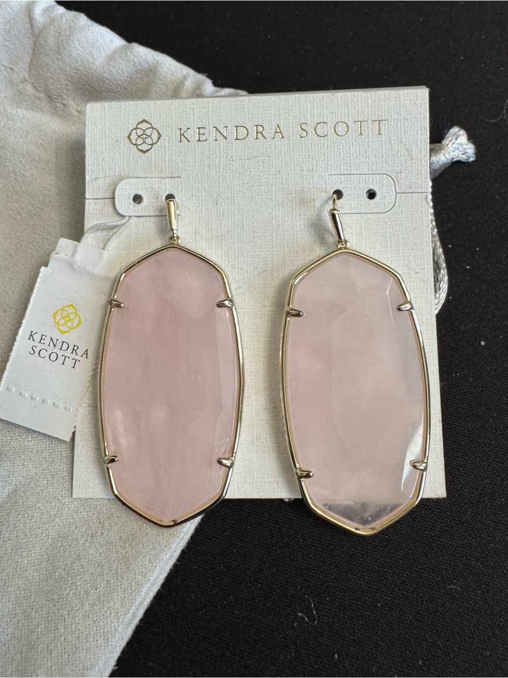 Kendra Scott Pink Elle-Style Drop Earrings in Gold-tone